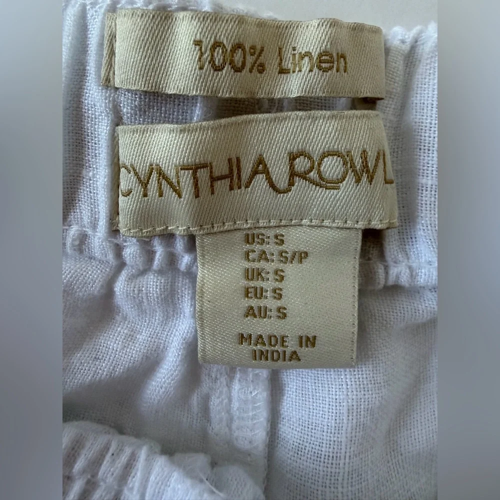 Cynthia‎ Rowley White and Red Embroidered High Waist Shorts